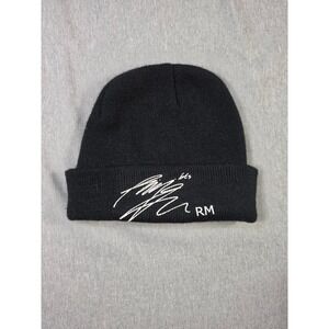 BTS RM Signature Beanie Black K-Pop Rap Monster Cuffed Knit Hat ARMY Merch